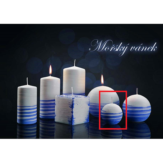 Lima Aromatická spirála Mořský vánek svíčka bílo - modrá koule průměr 60 mm 1 kus