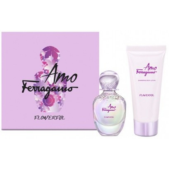 Salvatore Ferragamo Amo Ferragamo Flowerful toaletní voda pro ženy 50 ml + tělové mléko 100 ml, dárková sada