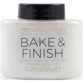 Makeup Revolution Bake and Finish Powder matující pudr transparentní 35 g