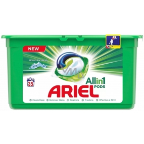 Ariel 3v1 Mountain Spring gelové kapsle na praní prádla 35 kusů 945 g