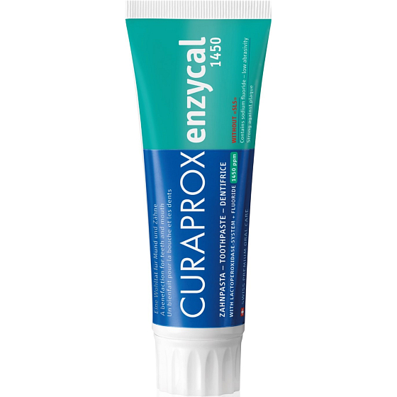 Curaprox Enzycal 1450ppm zubní pasta bez SLS 75 ml