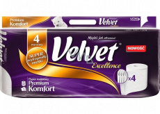 Velvet White Excellence Premium Comfort luxusní toaletní papír 4 vrstvý 8 kusů