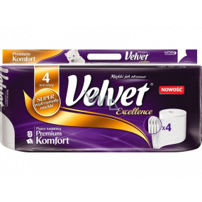 Velvet White Excellence Premium Comfort luxusní toaletní papír 4 vrstvý 8 kusů