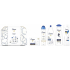 Dove Beauty For All Deeply Nourishing sprchový gel 250 ml + Intensive Repair šampon na vlasy 250 ml + Original deodorant sprej 150 ml + Original toaletní mýdlo 100 g + Rich Care tělové mléko 250 ml + etue, kosmetická sada