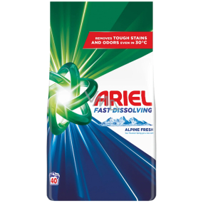 Ariel Alpine Fresh prací prášek pro čisté a voňavé prádlo bez skvrn 40 dávek 2,2 kg