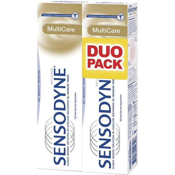Sensodyne Multi Care zubní pasta posiluje zuby a dásně a odstraňuje přecitlivělost zubních krčků 2 x 75 ml, duopack