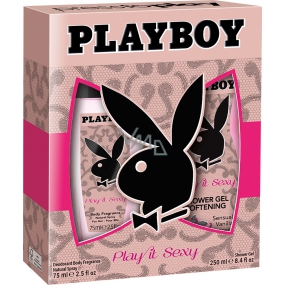 Playboy Play It Sexy parfémovaný deodorant sklo pro ženy 75 ml + sprchový gel 250 ml, kosmetická sada