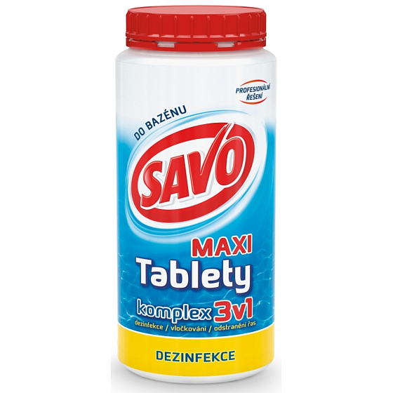 Savo 3v1 Maxi komplex Chlorové tablety do bazénu dezinfekce 1,4 kg