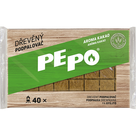 Pe-Po Podpalovač dřevěné kostičky aroma kakao 40 podpalů
