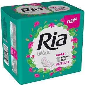 Ria Ultra Normal Plus Waterlily hygienické vložky s křidélky 10 kusů