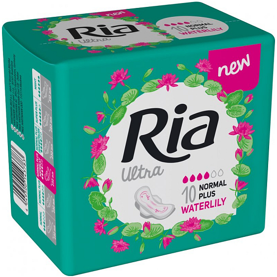 Ria Ultra Normal Plus Waterlily hygienické vložky s křidélky 10 kusů