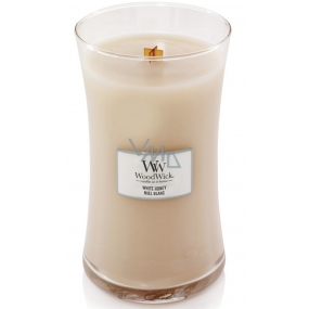 WoodWick White Honey - Bílý med vonná svíčka s dřevěným knotem a víčkem sklo velká 609,5 g
