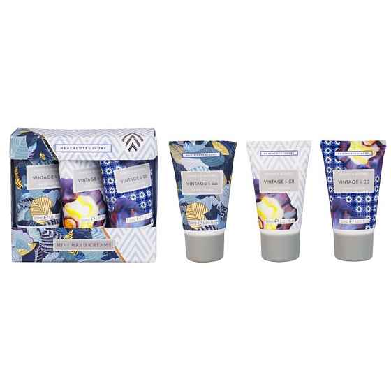 Heathcote & Ivory Vintage & Blooms vyživující krém na ruce a nehty 3 x 30 ml, kosmetická sada