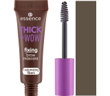 Essence Thick & Wow! řasenka na obočí s vlákny 03 Brunette Brown 6 ml