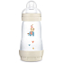Mam Anti-Colic antikoliková láhev na krmení, silikonová jemná savička se středním průtokem 2+ měsíců Bílá 260 ml