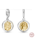 Charm Sterlingové stříbro 925 Harry Potter - 9 a 3/4, Hedvika, otáčecí přívěsek na náramek