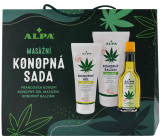 Alpa Konopný masážní balzám 150 ml + Konopný masážní gel 100 ml + Francovka Konopí Cannabis lihový bylinný roztok 160 ml, kosmetická sada