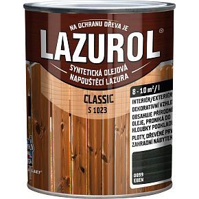 Lazurol Classic S1023 tenkovrstvá lazura na dřevo s obsahem olejů, 0099 eben, 750 ml