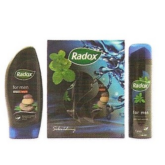 Radox Sebevědomý sprchový gel 250 ml + antiperspirant sprej 150 ml, pro muže kosmetická sada