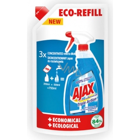 Ajax Triple Action čistič skla náhradní náplň 250 ml