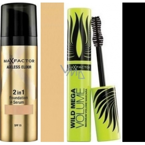 Max Factor Ageless Elixir make-up 2v1 75 Golden 30 ml + Wild Mega Volume řasenka černá 11 ml