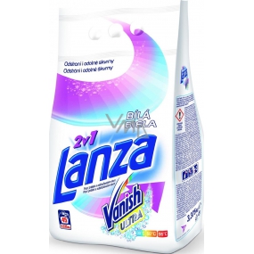 Lanza Vanish Ultra 2v1 Bílá prací prášek s odstraňovačem skvrn na bílé prádlo 15 dávek 1,125 g