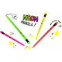 Y-Plus+ Star Neon grafitové tužky s pryží trojhranné 8 mm 6 kus mix neon barev