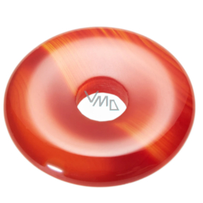 Karneol Donut přírodní kámen 30 mm, Učí nás tady a teď