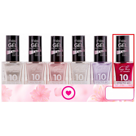 Moje Easy Paris 10Days Efecto Gel gelový lak na nehty 030 Vínový 15 ml