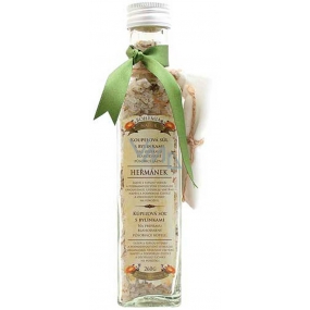 Bohemia Gifts Heřmánek sůl do koupele s bylinami heřmánek, mateřídouška a měsíček a filtračním sáčkem 260 g skleněný obal