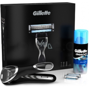 Gillette Mach3 holicí strojek + náhradní hlavice 2 kusy + Extra comfort gel na holení 75 ml, kosmetická sada, pro muže