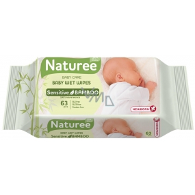 Spa Cotton Bambus Nature Sensitive vlhčené ubrousky pro děti 63 kusů