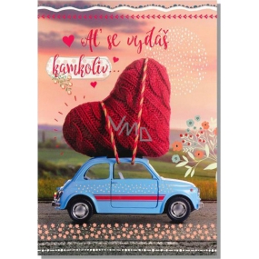 Albi Hrací přání do obálky Z lásky Srdce na autíčku I ll by There For You 14,8 x 21 cm
