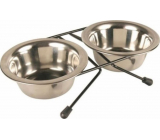 Trixie Miska nerezová ve stojánku průměr 13 cm, 2 x 0,35 l