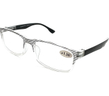 Berkeley Čtecí dioptrické brýle +1,5 plast průhledné, černé proužky 1 kus MC2248