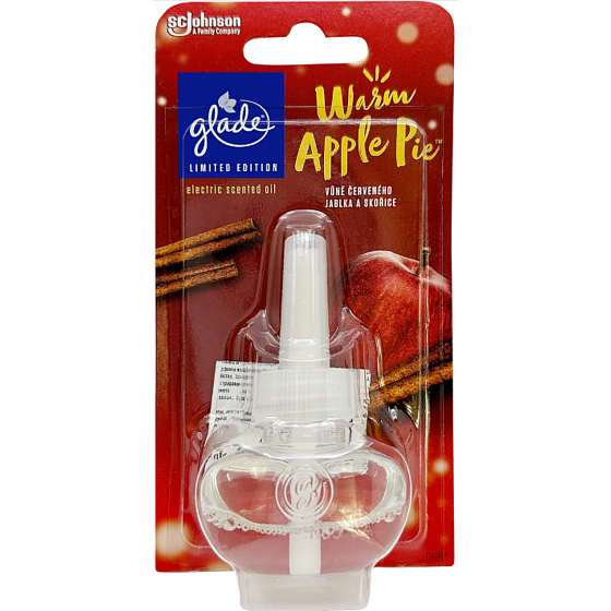 Glade Warm Apple Pie s vůní červeného jablka a skořice tekutá náplň do elektrického osvěžovače vzduchu 20 ml