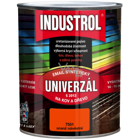 Industrol S2013 Univerzál lesk vrchní barva na kov a dřevo 7551 Oranžová 0,75 l