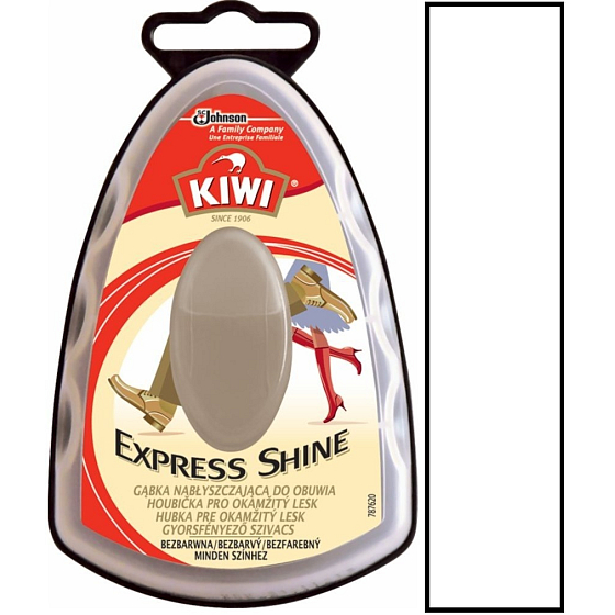 Kiwi Express Shine Bezbarvá houbička na obuv pro okamžitý lesk 7 ml