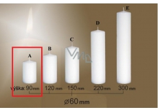 Lima Gastro hladká svíčka bílá válec 60 x 90 mm 1 kus