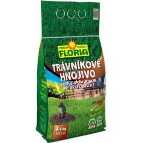 Floria 2v1 Trávníkové hnojivo s odpuzujícím účinkem proti krtkům 2,5 kg