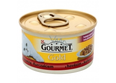 Gourmet Gold Cat Hovězí a kuře konzerva pro dospělé kočky 85 g