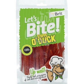 Brit Lets Bite Stripe Duck Dplňkové krmivo pro psy 80 g 14 kusů pásky