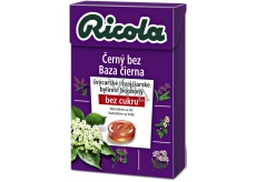 Ricola Černý bez švýcarské bylinné bonbóny bez cukru s vitamínem C z 13 bylin 40 g