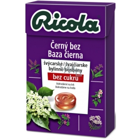 Ricola Černý bez švýcarské bylinné bonbóny bez cukru s vitamínem C z 13 bylin 40 g