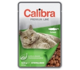 Calibra Premium Losos v omáčce kompletní krmivo pro dospělé sterilizované kočky kapsa 100 g