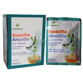 Swastha Amurtha bylinný nápoj na nachlazení, imunitu, játra, klouby, trávení, dýchacích cest, močových cest,duševní i fyzické pohody sáčky 7 x 4 g