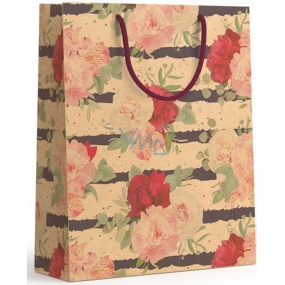 Nekupto Dárková papírová taška 24,5 x 19 x 8 cm Růže