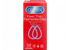 Durex Feel Thin Fetherlite Elite Extra Lubricated kondom, nominální šířka 56 mm 12 kusů