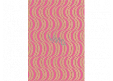 Ditipo Dárkový balicí papír 70 x 200 cm KRAFT Růžové ornamenty