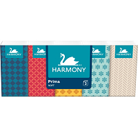 Harmony Prima 3vrstvé papírové kapesníky, 10 × 10 ks